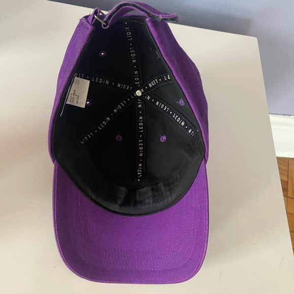 LEDin Korean Streetwear Purple Logo Baseball Cap - Picture 7 of 8